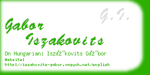 gabor iszakovits business card